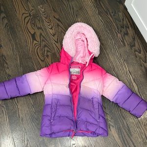 Girls size 5 winter jacket with fur lining